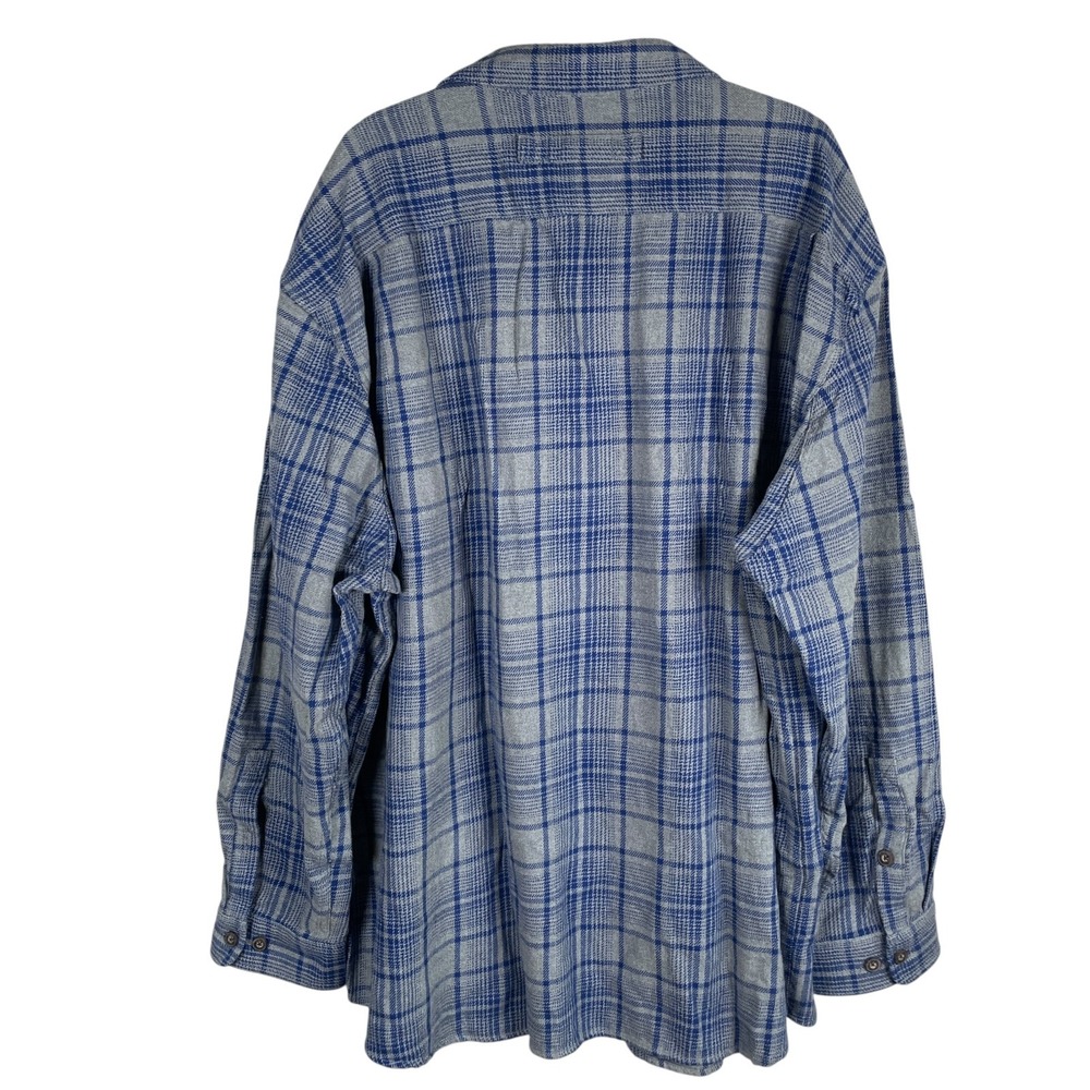 Duluth Burleyweight Flannel Shirt Mens 3XL Gray Blue Plaid Cotton Button Up - Picture 3 of 5